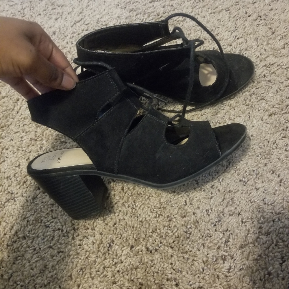 Black Laceup heels
